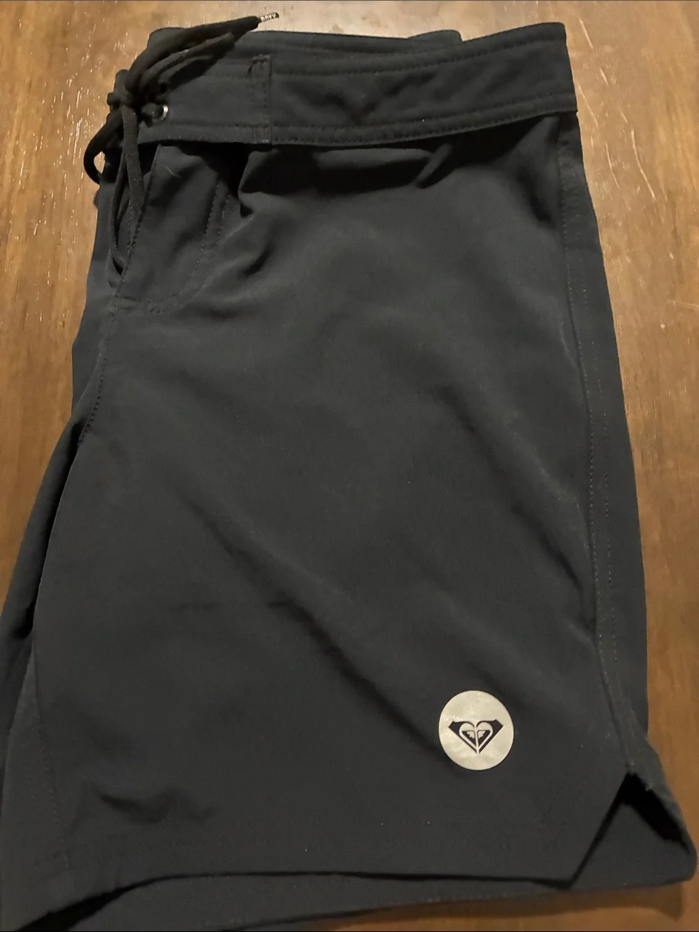 Roxy Black Swim Boardshorts with Logo Patch